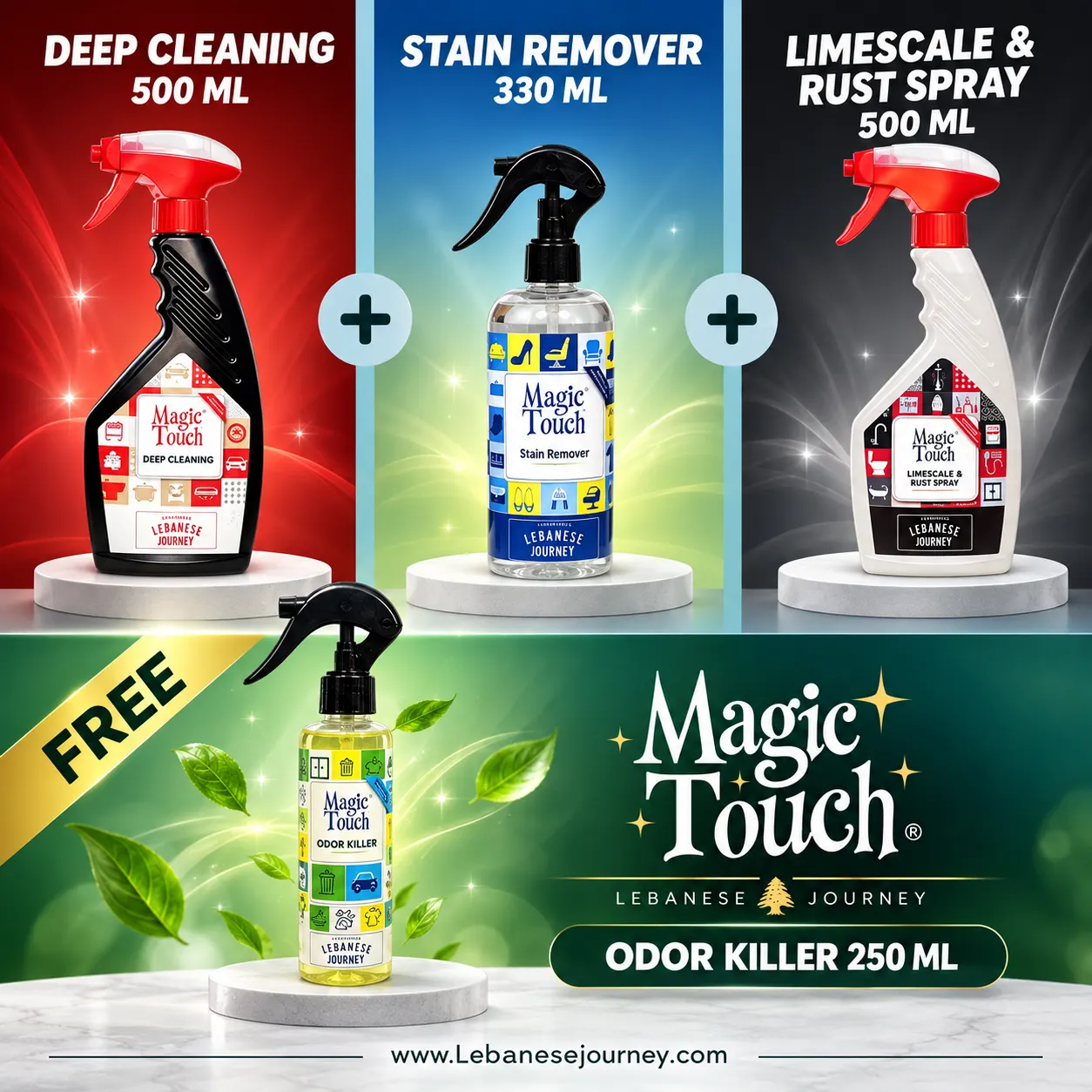 Deep cleaning four-product set